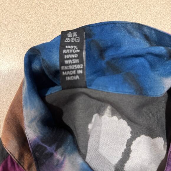 Sacred Threads Tie Dye Button Up Collared Jacket SZ S/M Boho Hippie Topper - Picture 8 of 8